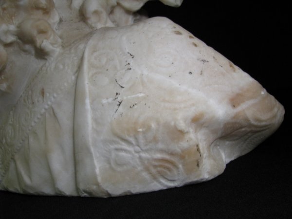 19TH C. CARVED ALABASTER BUST OF A YOUNG WOMAN - 7