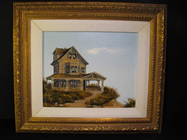 CAROL SADOWSKI OIL PAINTING VICTORIAN HOUSE ON A 