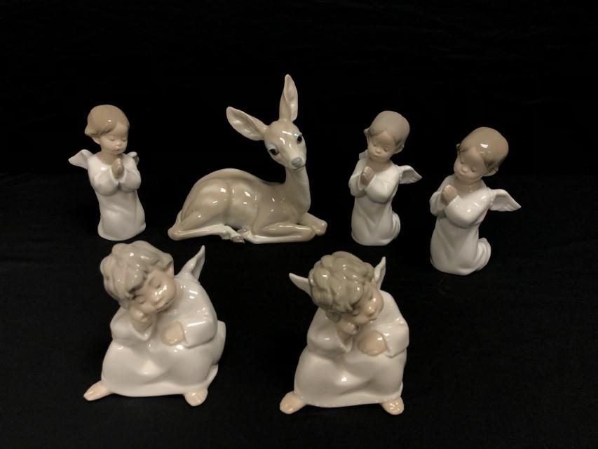 SIX LLADRO PORCELAIN FIGURINES: ANGELS, ETC. (1 of 15)