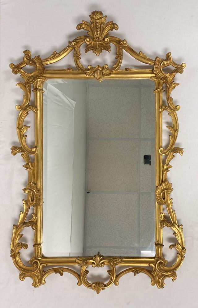 VINTAGE ITALIAN LOUIS XV STYLE GOLD TONED MIRROR (1 of 7)