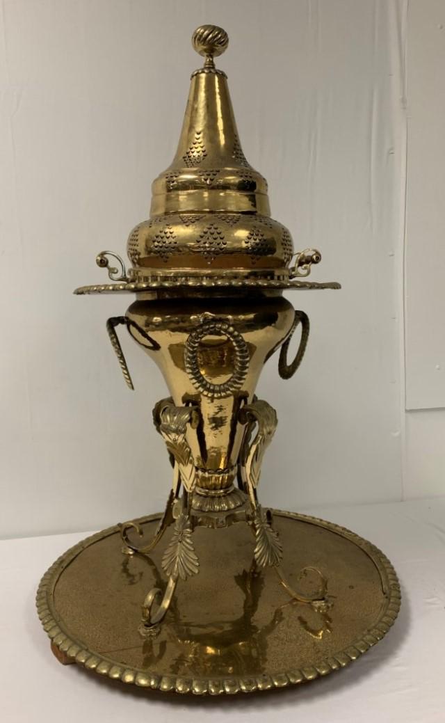 LARGE TURKISH PIERCED BRASS BRAZIER (1 of 14)