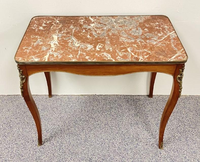 VINTAGE ITALIAN LOUIS XV STYLE MARBLE TOP DESK (1 of 20)