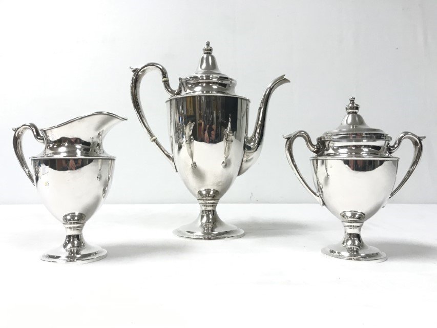 FRED HIRSCH STERLING SILVER THREE PIECE TEA SET (1 of 15)