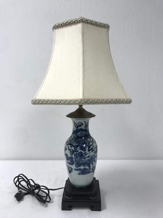 CHINESE QING BLUE & WHITE VASE AS TABLE LAMPS (1 of 14)