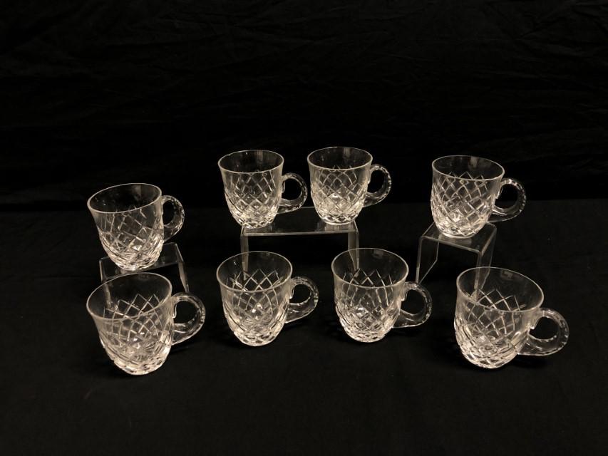 EIGHT BACCARAT CUT CRYSTAL HANDLED CUPS (1 of 7)