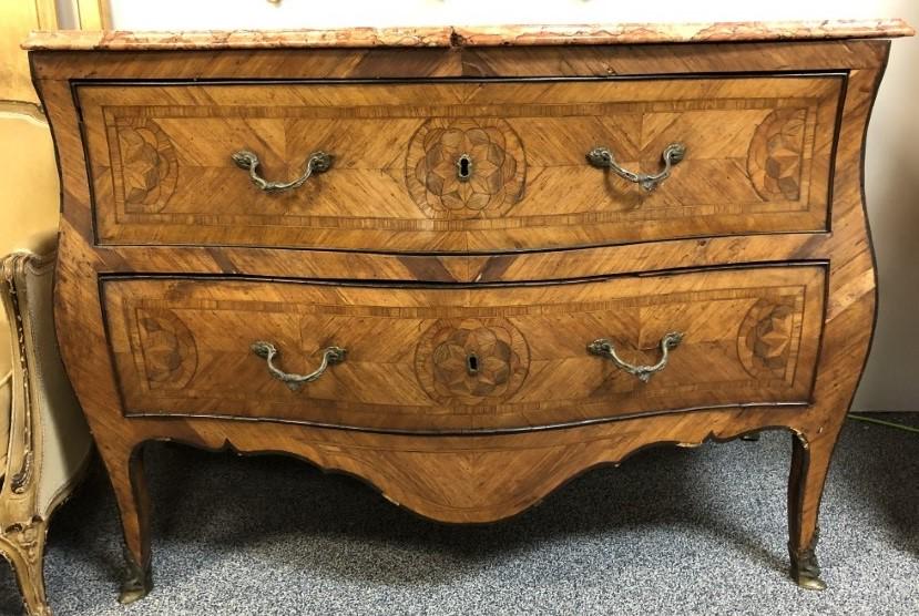 LARGE ITALIAN LOUIS XV STYLE MARBLE TOP CHEST (1 of 16)