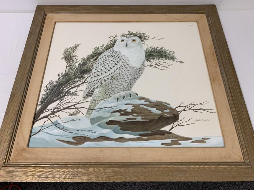 JOHN A. RUTHVEN WATERCOLOR ON PAPER PAINTING: OWL (1 of 12)