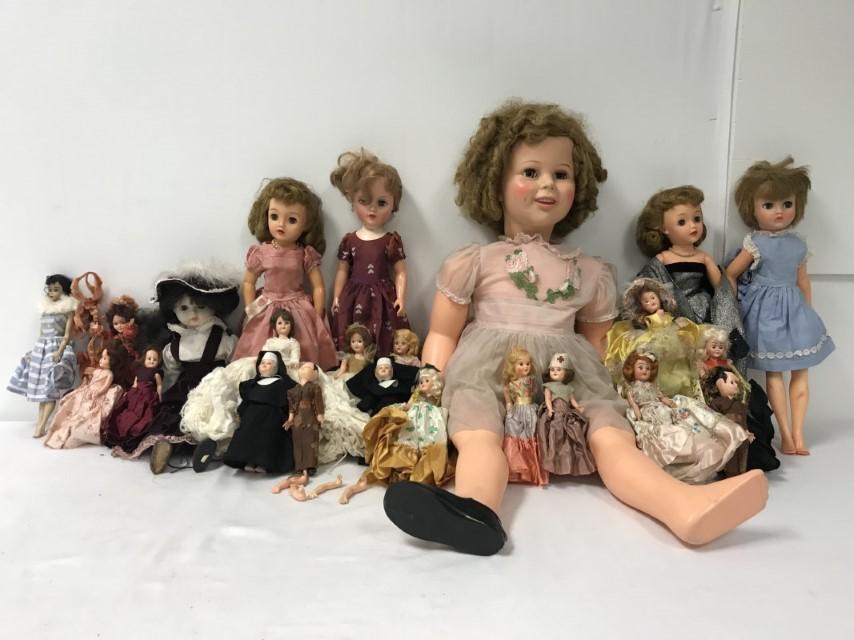 ASSORTED VINTAGE DOLLS SHIRLEY TEMPLE 35", BARBIE (1 of 18)