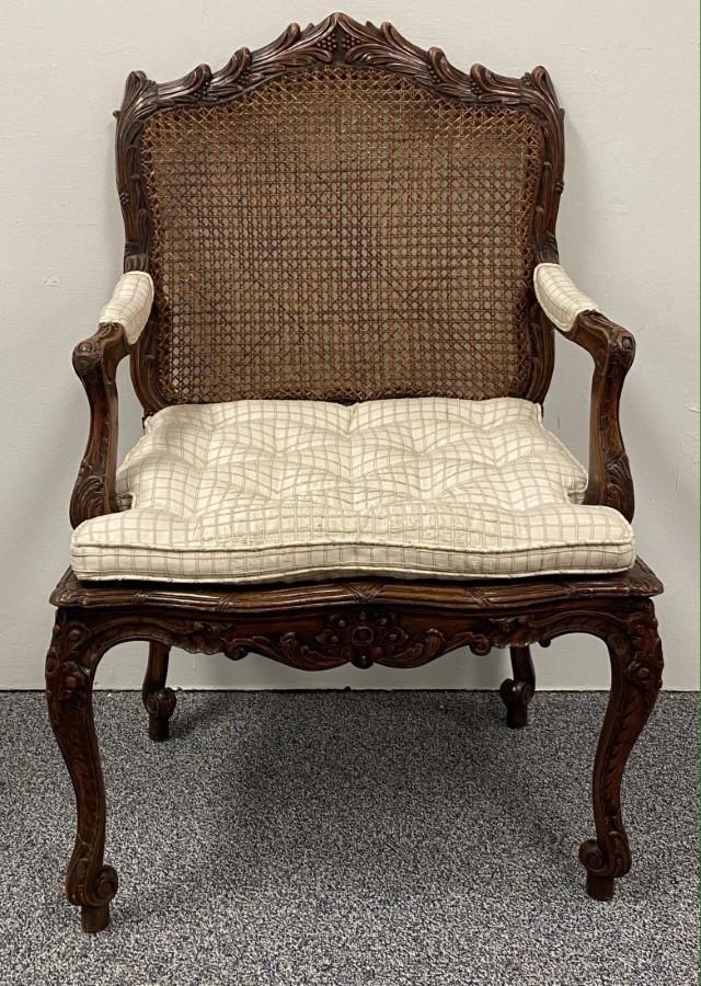 ANTIQUE LATE 18TH C FRENCH LOUIS XV FAUTEUIL (1 of 18)