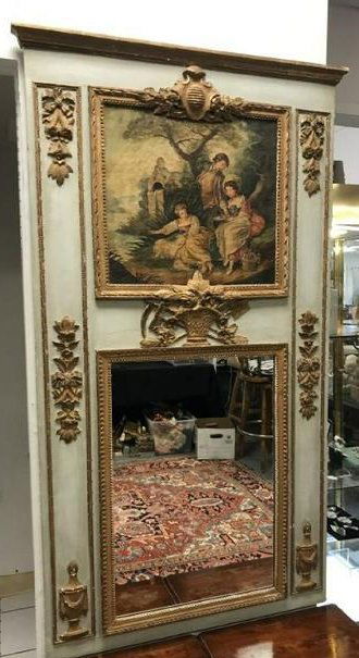 ANTIQUE FRENCH LOUIS XV STYLE TRUMEAU MIRROR (1 of 9)