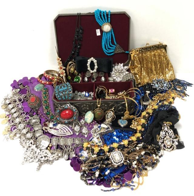 ASSORTED LADIES COSTUME JEWELRY: STERLING, ETC. (1 of 9)