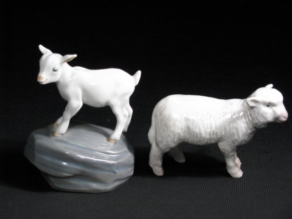 ROYAL COPENHAGEN GOAT B & G LAMB FIGURES 2 PCS
