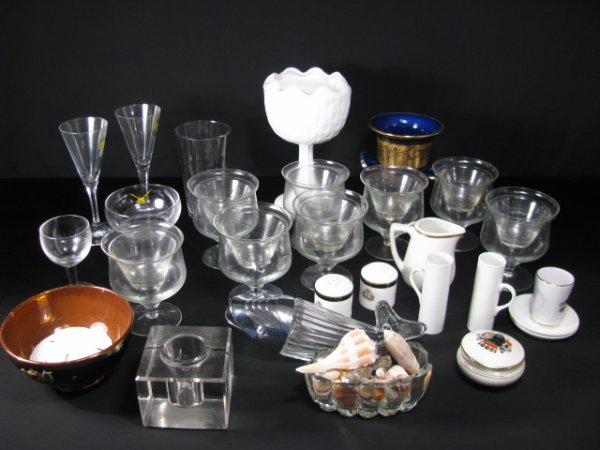 ESTATE LOT CRYSTAL GLASS PORCELAIN ETC