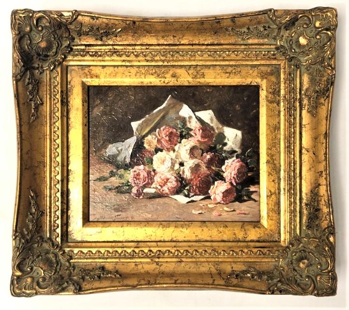 ABBOTT FULLER GRAVES HAND ENHANCED GICLEE PRINT: Abbott Fuller Graves framed hand enhanced giclee print. Frame measures a total of 15.25" tall x 17" wide. Numbered on verso. Condition: good, see images. Weight: 4.5 lbs.