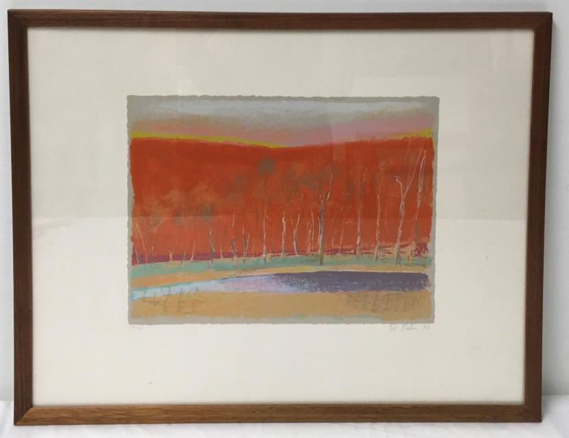 WOLF KAHN "SONESTA" SIGNED SILKSCREEN SERIGRAPH: Wolk Kahn limited edition hand signed silkscreen serigraph titled "Sonesta". In pencil lower margin: 172/500 lower left, signature and date "'92" lower right. Untrimmed margins. Frame measures a total