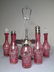 313: ANTIQUE AMERICAN VICTORIAN CRANBERRY GLASS CRUET - 2