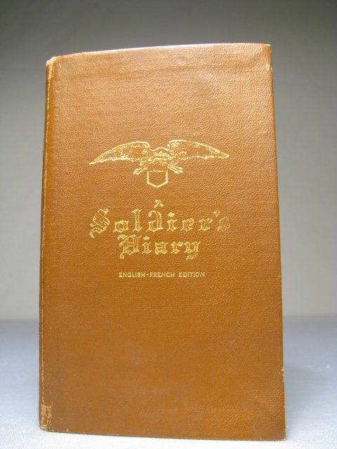 SOLDIER'S DIARY CIRCA 1917 CAMP SHERMAN: Soldier's diary of Henry Bickler from the period of January 1, 1917 to March 24, 1917 at Camp Sherman in Ohio. Faux leather binding with gold lettering and an eagle on the front cover. Measures 1/2" h