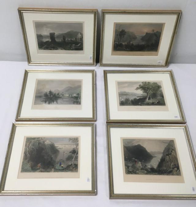 SIX ANTIQUE W.H. BARTLETT HAND COLORED ENGRAVINGS (1 of 10)