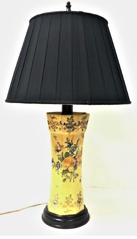 ANTIQUE HENRIOT QUIMPER FAIENCE VASE AS TABLE LAMP (1 of 11)