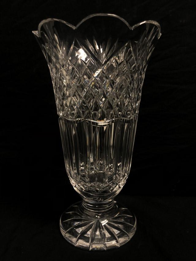 LARGE WATERFORD CUT CRYSTAL FOOTED VASE - 14" (1 of 7)