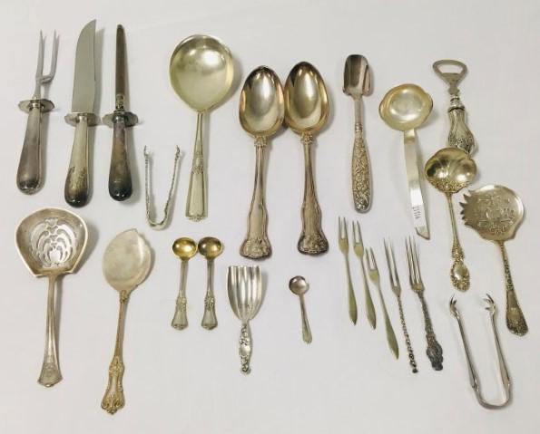 ASSORTED STERLING SILVER UTENSILS: 24 PCS (1 of 17)