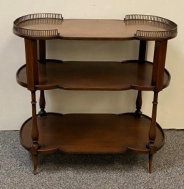 ENGLISH MAHOGANY THREE TIER SIDE TABLE (1 of 16)