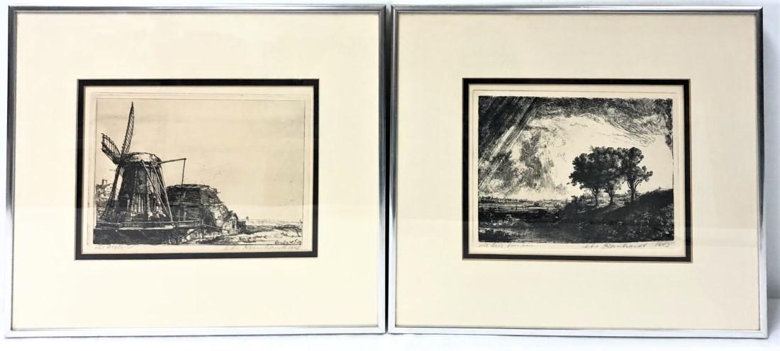 TWO VINTAGE FRAMED ETCHINGS AFTER REMBRANDT (1 of 13)
