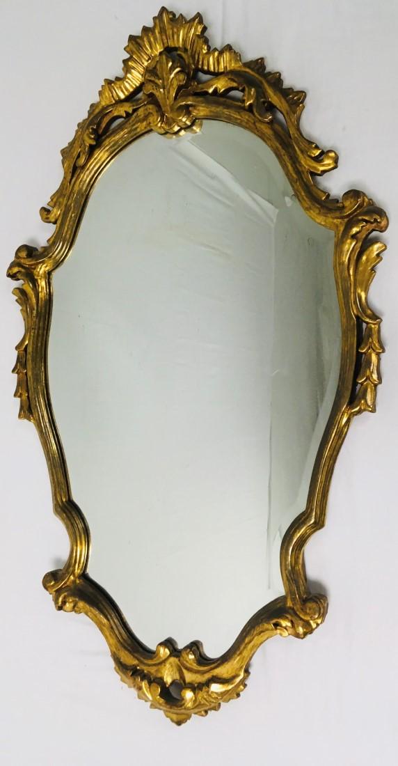 ANTIQUE LOUIS XVI STYLE GILTWOOD WALL MIRROR (1 of 17)