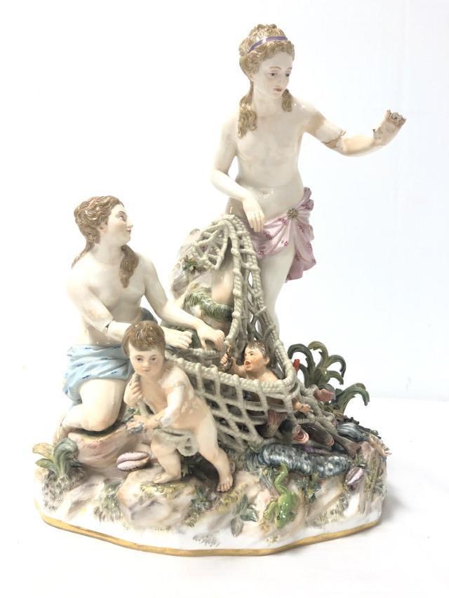 MEISSEN PORCELAIN FIGURAL GROUP: CAPTURE OF TRITON (1 of 20)