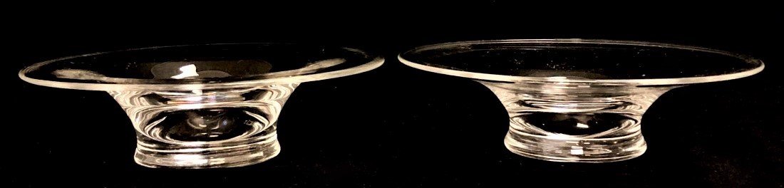 PAIR STEUBEN CRYSTAL FOOTED BOWLS (1 of 6)