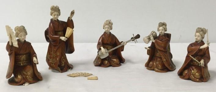 ANTIQUE JAPANESE CARVED HARDWOOD MUSICIAN OKIMONOS (1 of 16)