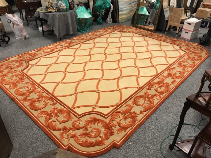 LARGE EDWARD FIELDS CARVED WOOL RUG 10'8" x 15' (1 of 17)