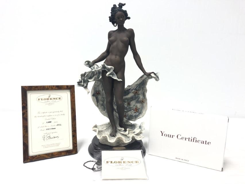 GIUSEPPE ARMANI LIMITED EDITION SCULPTURE: EBONY: Giuseppe Armani limited edition sculpture, title: "Ebony", model #372C. Numbered 1732/5000. Includes framed COA. Condition: good, no damages, see images. Weight: 5 lbs.