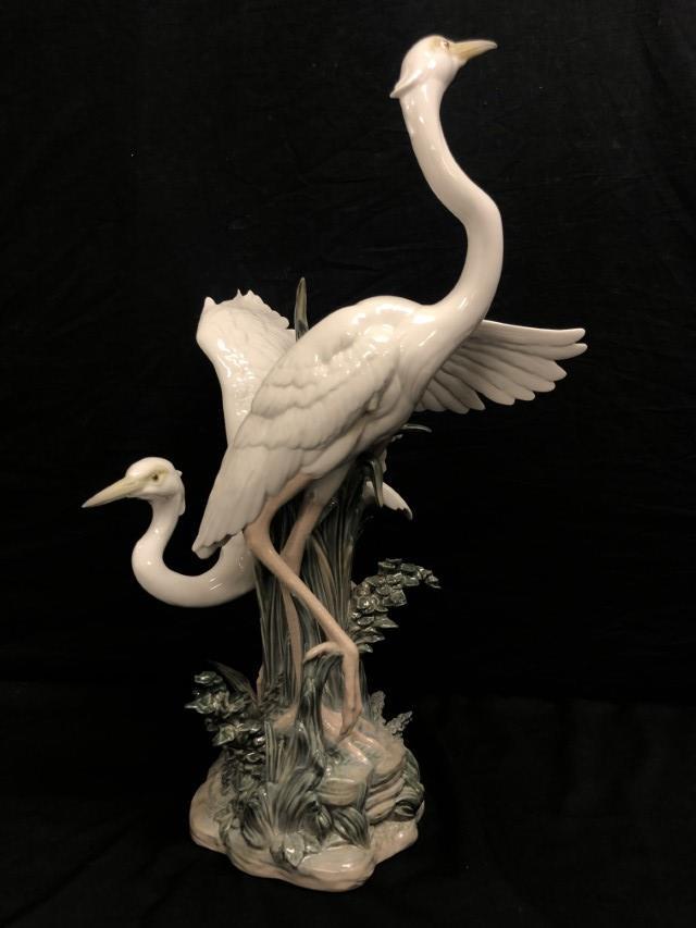 LARGE LLADRO PORCELAIN SCULPTURE: HERON #1319 (1 of 20)