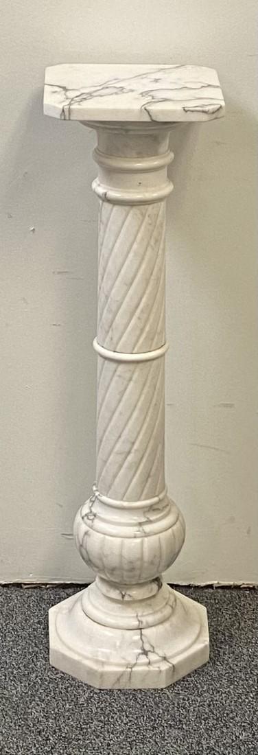 ITALIAN CARRARA MARBLE PEDESTAL PLANT STAND (1 of 14)