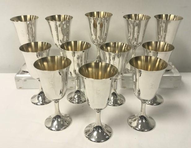 TWELVE MANCHESTER SILVER CO STERLING SILVER GOBLET (1 of 6)