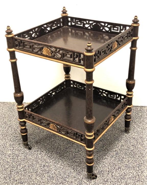 SMALL JOHN WIDDICOMB FAUX BURLED SIDE TABLE (1 of 7)