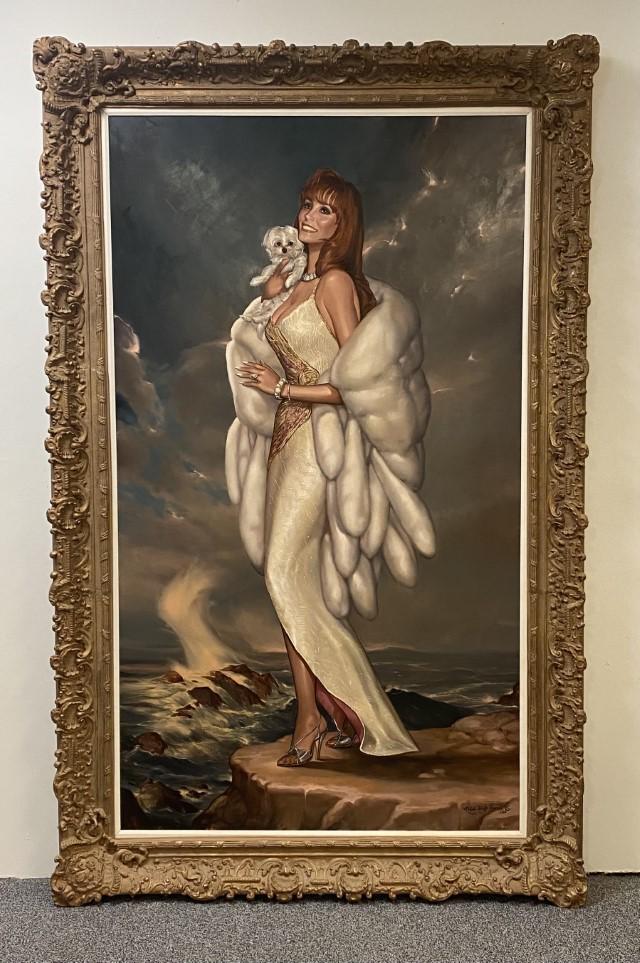 RALPH COWAN OIL ON CANVAS PORTRAIT: NAPLES SOCIALITE (1 of 18)