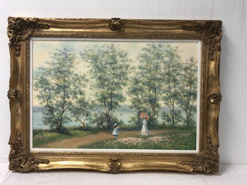 ALANTA KRAWOR OIL ON CANVAS PAINTING: TWO WOMEN (1 of 9)