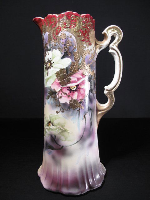 17: VINTAGE ROYAL NIPPON NISHIKI HAND PAINTED PITCHER : Lot 17