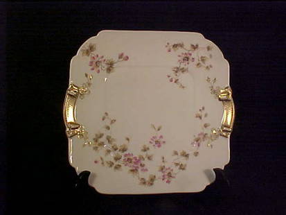 SHEFFIELD GILT DECORATED FLORAL PLATE 9": SHEFFIELD GILT DECORATED FLORAL PLATE 9" wide by 9 1/2" tall.