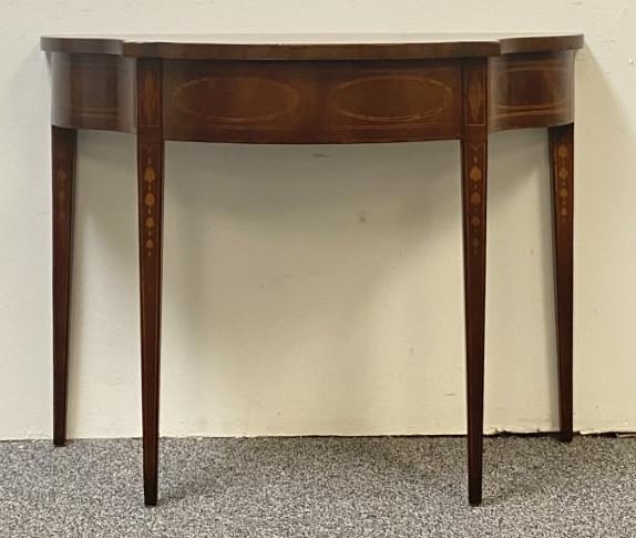 BAKER PARQUETRY INLAID DEMILUNE CONSOLE TABLE (1 of 14)