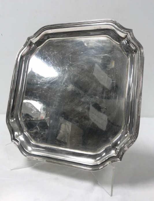 SQUARE STERLING SILVER TRAY 15.3 TROY (1 of 6)