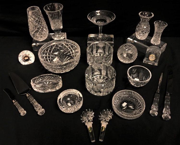 ASSORTED WATERFORD IRISH CUT CRYSTAL TABLEWARES (1 of 14)
