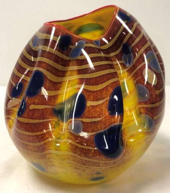 DALE CHIHULY CINNAMON MACCHIA ART GLASS VESSEL (1 of 9)