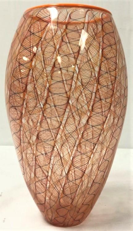 WELMO STUDIO "FILIGRANE" LATTICINO ART GLASS VASE (1 of 6)