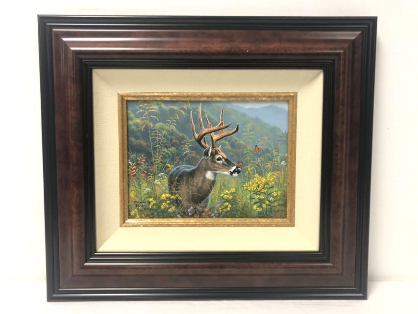 ABRAHAM HUNTER OIL ON BOARD PAINTING: BUTTERFLY... (1 of 9)