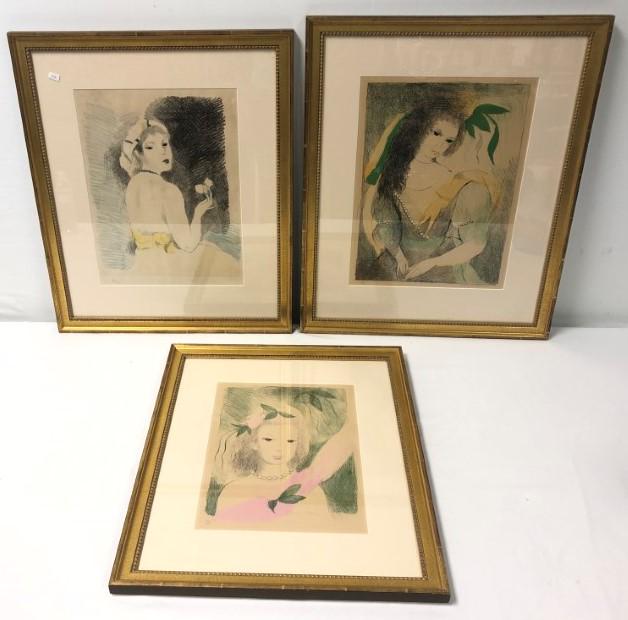 THREE MARIE LAURENCIN COLOR LITHOGRAPHS, TWO SIGNE (1 of 20)