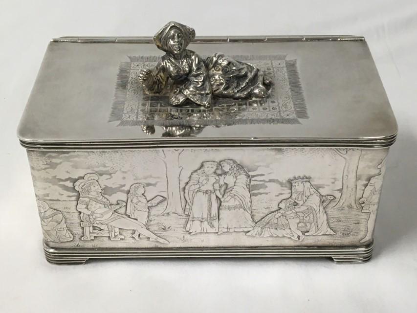 SIMPSON MILLER HALL VICTORIAN SILVER PLATED HUMIDO (1 of 11)