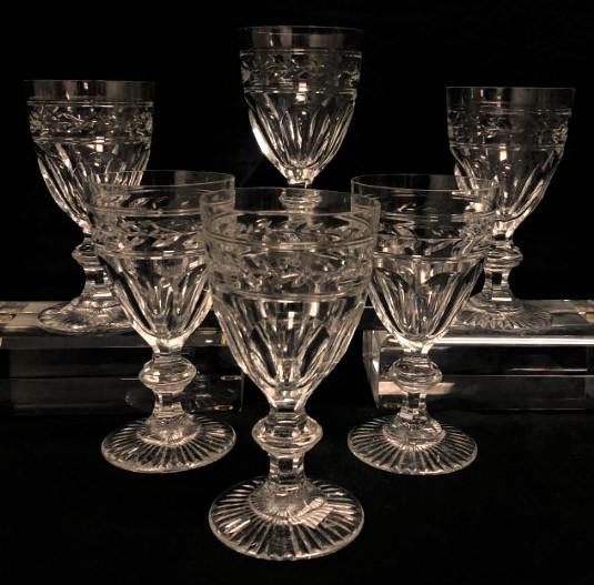 BACCARAT "JONZAC" CUT CRYSTAL WATER GOBLETS 6PCS (1 of 7)